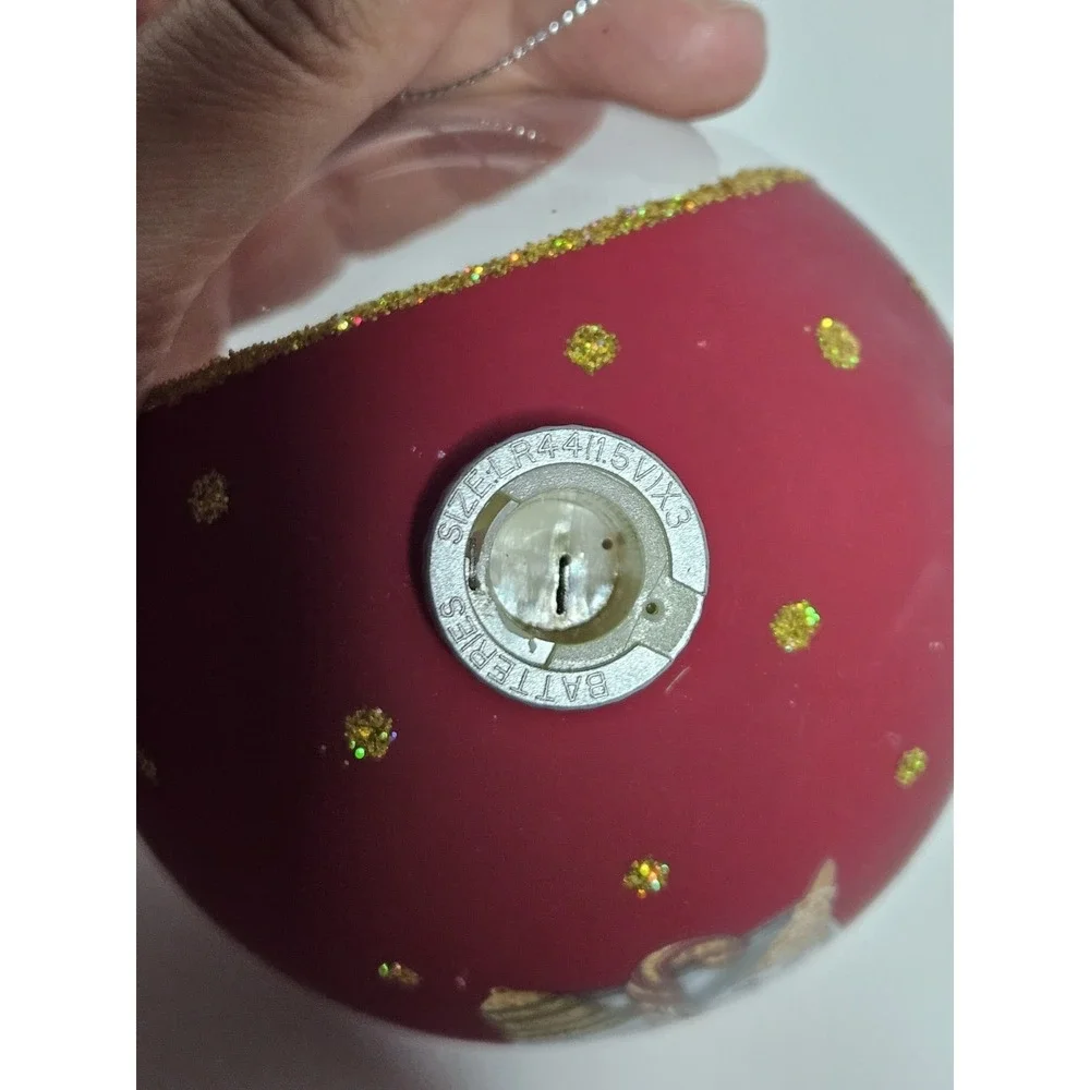 Dillards Trimsetter 2021 Mr Bingle LED Light Up Red Glass Diorama Ornament